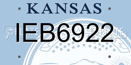 IEB6922 Kansas License Plate