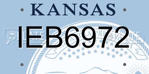 IEB6972 Kansas License Plate