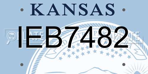 IEB7482 Kansas License Plate