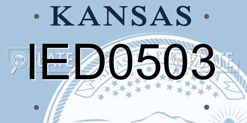 IED0503 Kansas License Plate