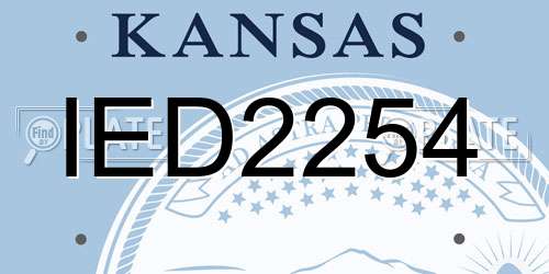 IED2254 Kansas License Plate