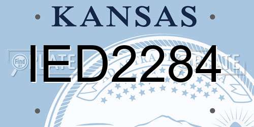 IED2284 Kansas License Plate