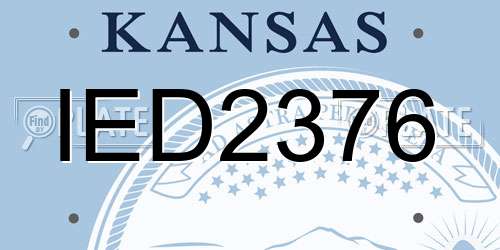 IED2376 Kansas License Plate