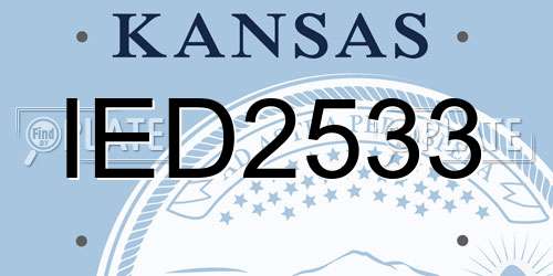 IED2533 Kansas License Plate