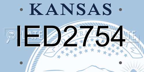 IED2754 Kansas License Plate