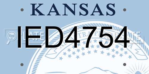 IED4754 Kansas License Plate