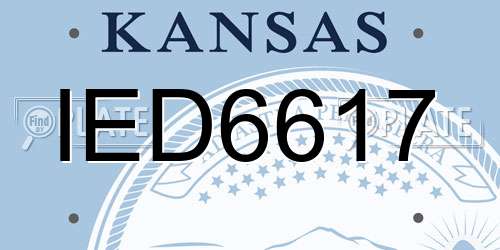 IED6617 Kansas License Plate