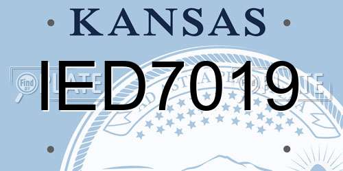 IED7019 Kansas License Plate