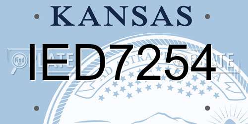 IED7254 Kansas License Plate