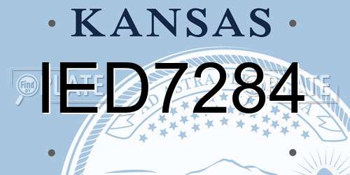 IED7284 Kansas License Plate
