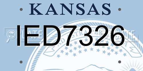 IED7326 Kansas License Plate