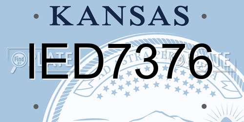 IED7376 Kansas License Plate