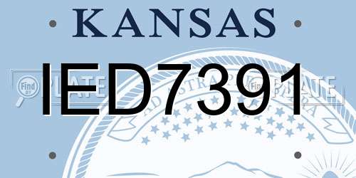 IED7391 Kansas License Plate
