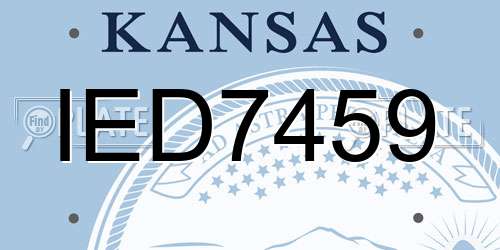 IED7459 Kansas License Plate