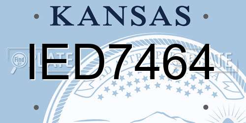 IED7464 Kansas License Plate