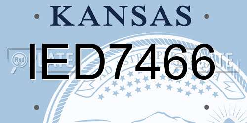 IED7466 Kansas License Plate