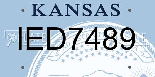 IED7489 Kansas License Plate