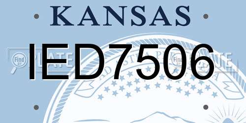 IED7506 Kansas License Plate