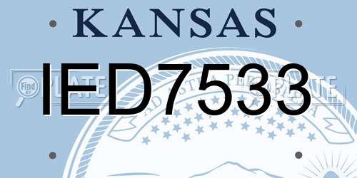 IED7533 Kansas License Plate