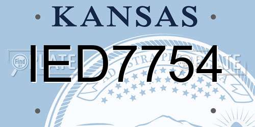 IED7754 Kansas License Plate