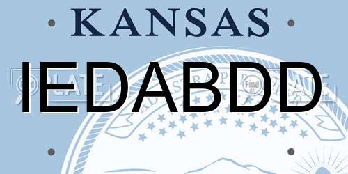 IEDABDD Kansas License Plate