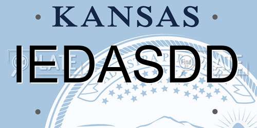 IEDASDD Kansas License Plate