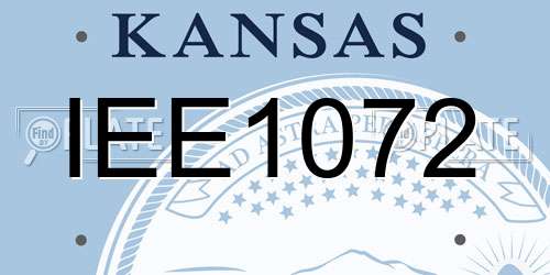 IEE1072 Kansas License Plate