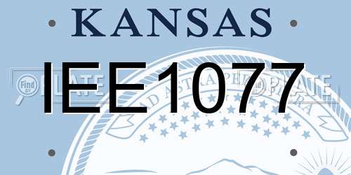 IEE1077 Kansas License Plate