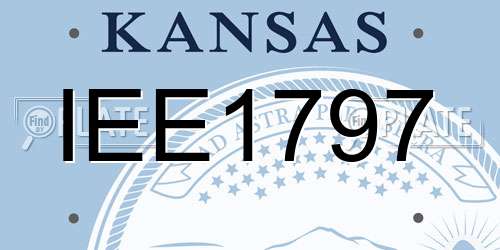 IEE1797 Kansas License Plate