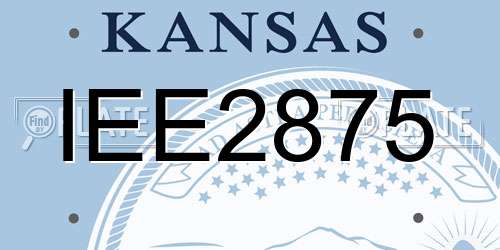IEE2875 Kansas License Plate