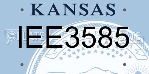 IEE3585 Kansas License Plate