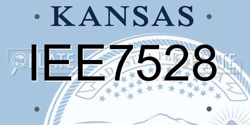 IEE7528 Kansas License Plate
