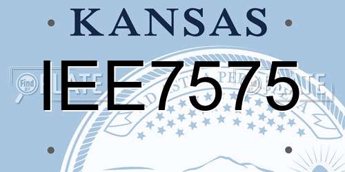 IEE7575 Kansas License Plate