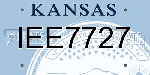IEE7727 Kansas License Plate