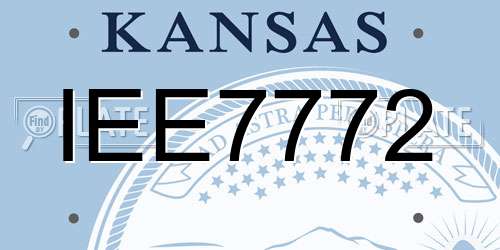 IEE7772 Kansas License Plate
