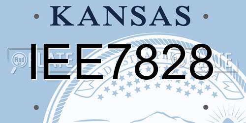 IEE7828 Kansas License Plate
