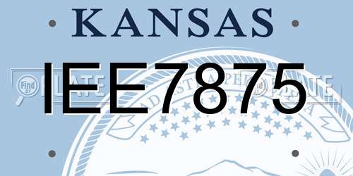IEE7875 Kansas License Plate