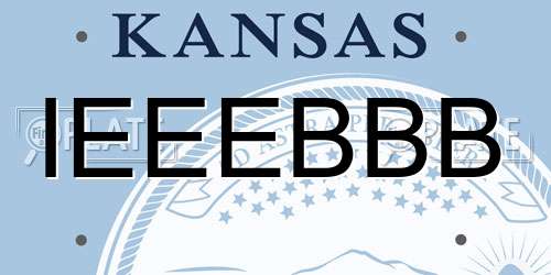 IEEEBBB Kansas License Plate