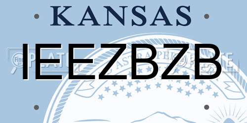 IEEZBZB Kansas License Plate