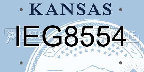IEG8554 Kansas License Plate