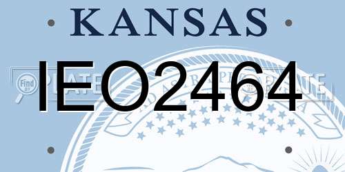 IEO2464 Kansas License Plate