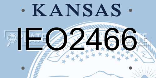 IEO2466 Kansas License Plate