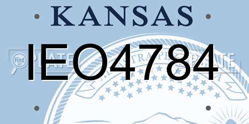 IEO4784 Kansas License Plate