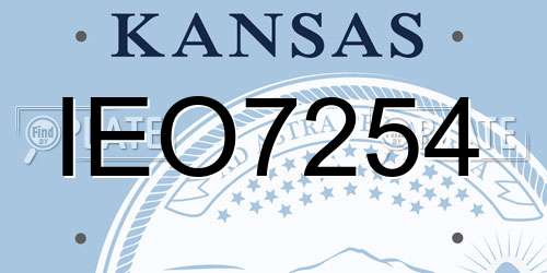 IEO7254 Kansas License Plate