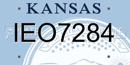 IEO7284 Kansas License Plate