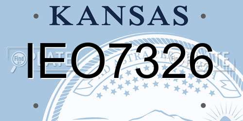 IEO7326 Kansas License Plate