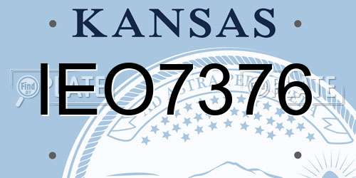 IEO7376 Kansas License Plate