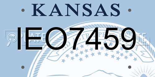 IEO7459 Kansas License Plate