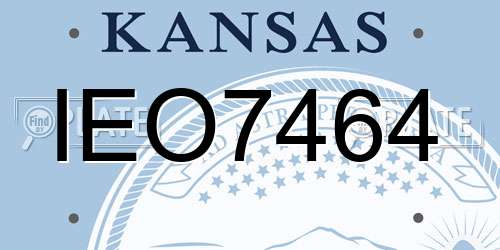 IEO7464 Kansas License Plate
