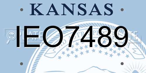 IEO7489 Kansas License Plate